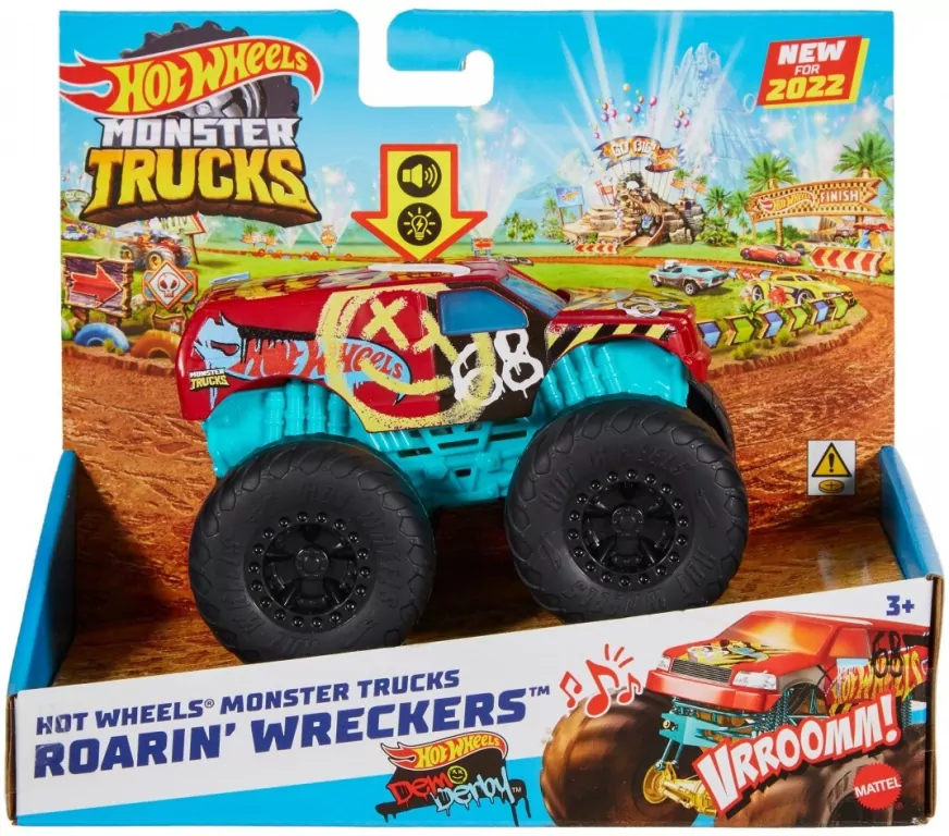 Hot Wheels Monster Trucks Roarin' Wreckers HDX66 - tantis.pl