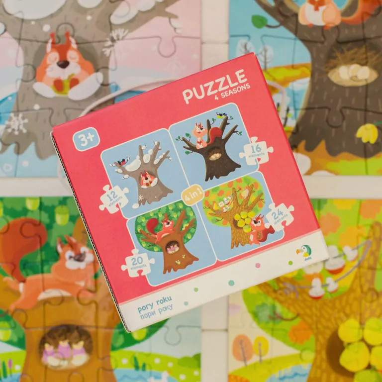 Puzzle 4w1. Z wiewiórką przez cztery pory roku - tantis.pl