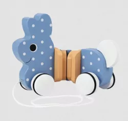 Króliczek Wędrowniczek. Zabawka drewniana