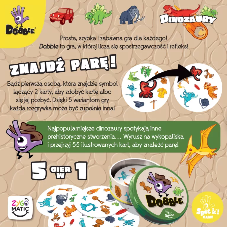 Dobble Dinozaury - tantis.pl