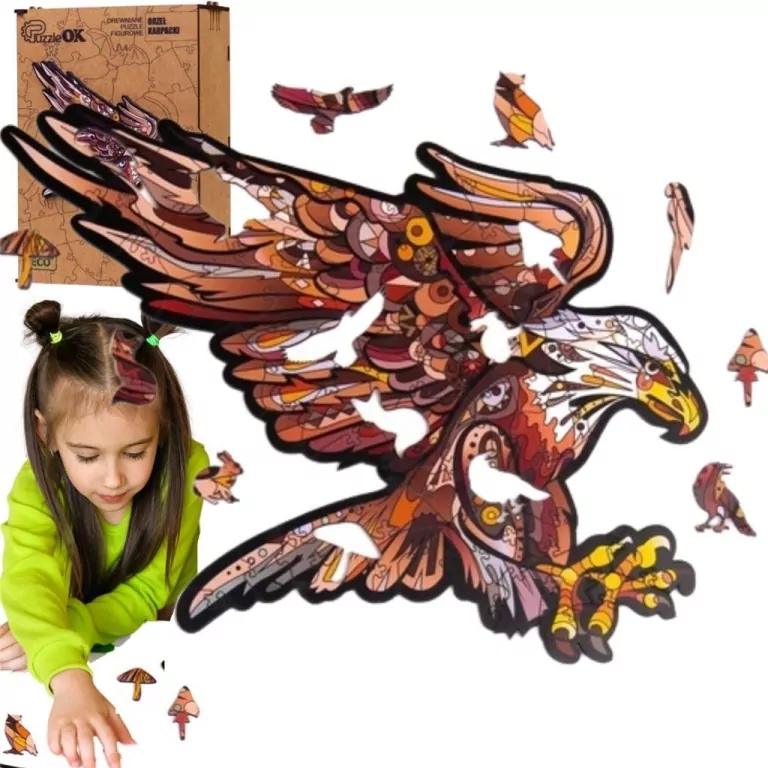 Puzzle drewniane eko 125. Orzeł karpacki - tantis.pl