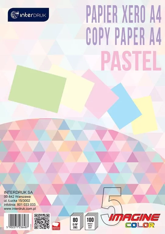 Papier ksero A4. Pastel. 5 kolorów - tantis.pl