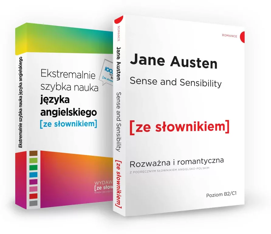 Pakiet: Sense and Sensibility. Roważna i romantyczna z podręcznym słownikiem angielsko-polskim. Poziom B2/C1 / Ekstremalnie szybka nauka języka angielskiego. Ze słownikiem - tantis.pl