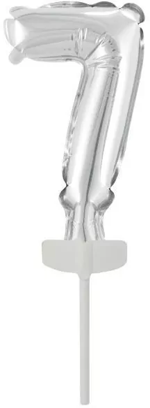 Balon foliowy mini cyfra 7 srebrna 7,5x12cm - tantis.pl