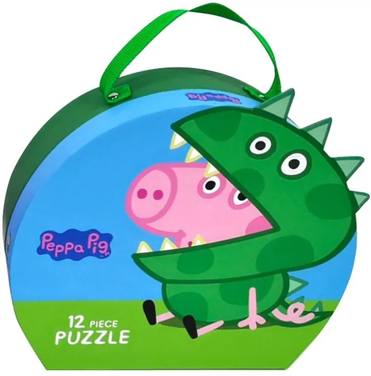 Puzzle w ozdobnym pudełku/walizce 12. George. Świnka Peppa - tantis.pl