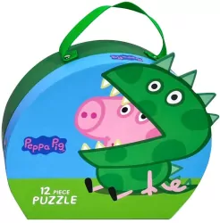Puzzle w ozdobnym pudełku/walizce 12. George. Świnka Peppa