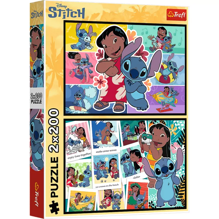 Puzzle 2x200 Wesołe życie Stitcha TREFL - tantis.pl