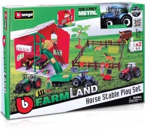 Horse Stable Playset Tractor BBURAGO - tantis.pl