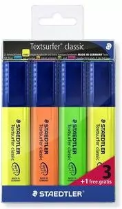 Zakreślacze Textsurfer 3 kolorów + 1 STAEDTLER - tantis.pl