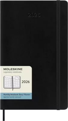 Kalendarz 2026 12M Moleskine L miękka oprawa czarny 13x21cm