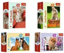Puzzle 54el Mini Urocze zwierzątka 19732, 19733, 19734, 19735 (54195) Trefl