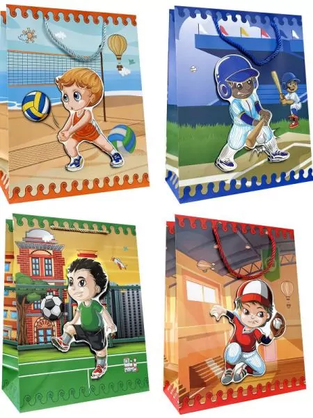 Torebka prezentowa dziecięca L sportowiec mix - tantis.pl