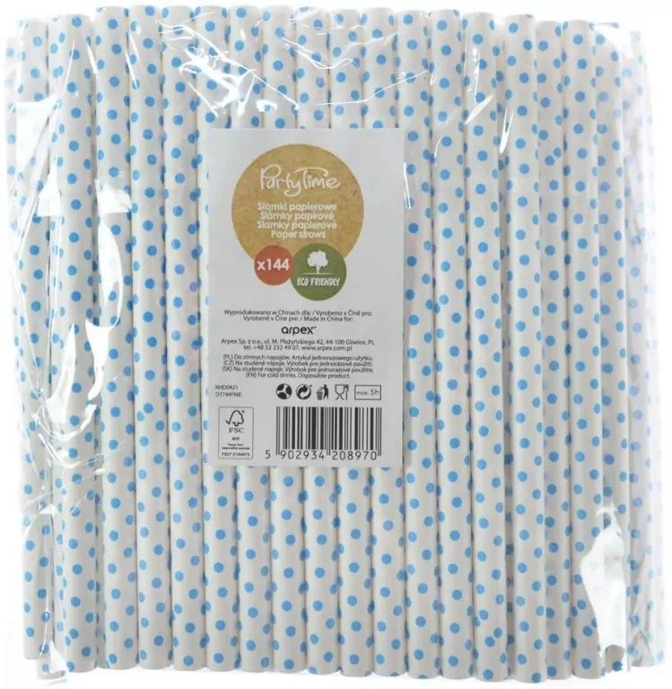 Słomki papierowe jumbo 10mm niebieskie - tantis.pl
