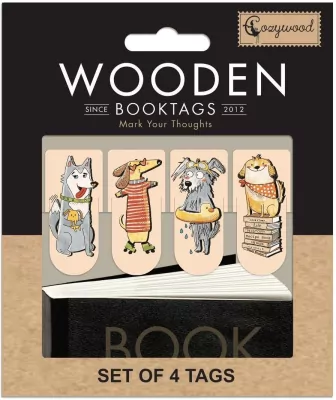 Zakładki drewniane do książki Psy