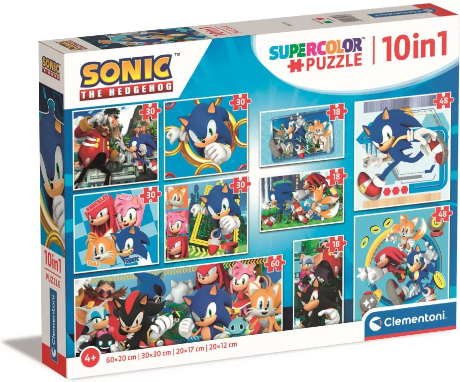 Puzzle 10 w 1 Super Color. Sonic - tantis.pl