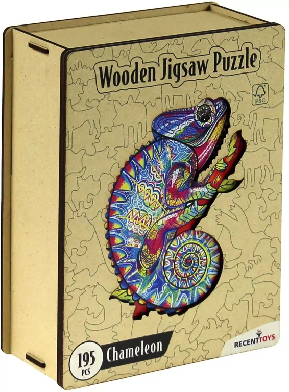 Puzzle 195 drewniane Kameleon - tantis.pl