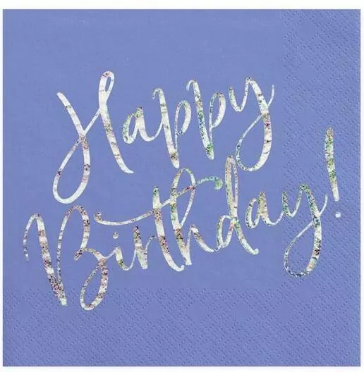 Serwetki Happy Birthday granatowe 33x33cm 20szt - tantis.pl