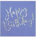Serwetki Happy Birthday granatowe 33x33cm 20szt - tantis.pl