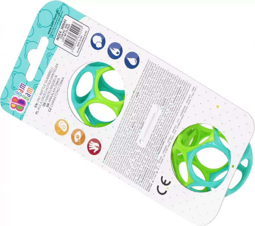 BAM BAM KULA Z GRZECHOTKA HANTELKA 10X20X4PBH120 - tantis.pl