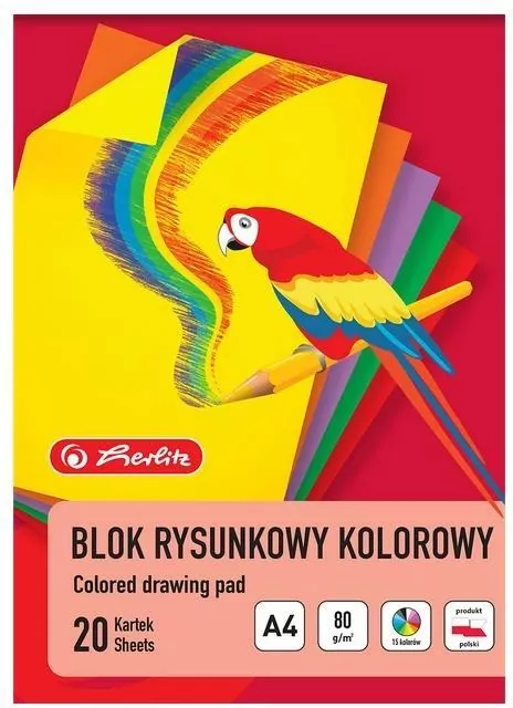 Blok rysunkowy A4/20K kolorowy  HERLITZ - tantis.pl