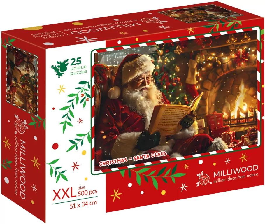 Puzzle drewniane 500. Christmas Święty Mikołaj - tantis.pl