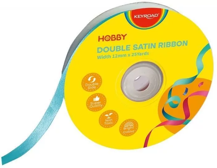 Wstążka podwójna satynowa niebieska 12mmx22,86m - tantis.pl