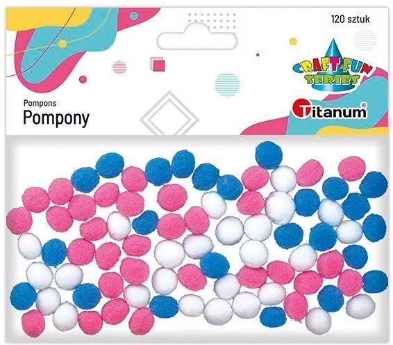 Pompony poliestrowe 10mm mix 120szt - tantis.pl