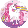 Talerzyki papierowe Unicorn Rainbow 23cm 8szt - tantis.pl