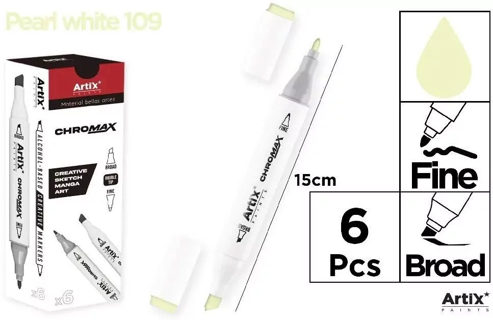 Marker Chromax z 2 końcówk. pearl white 109 - tantis.pl