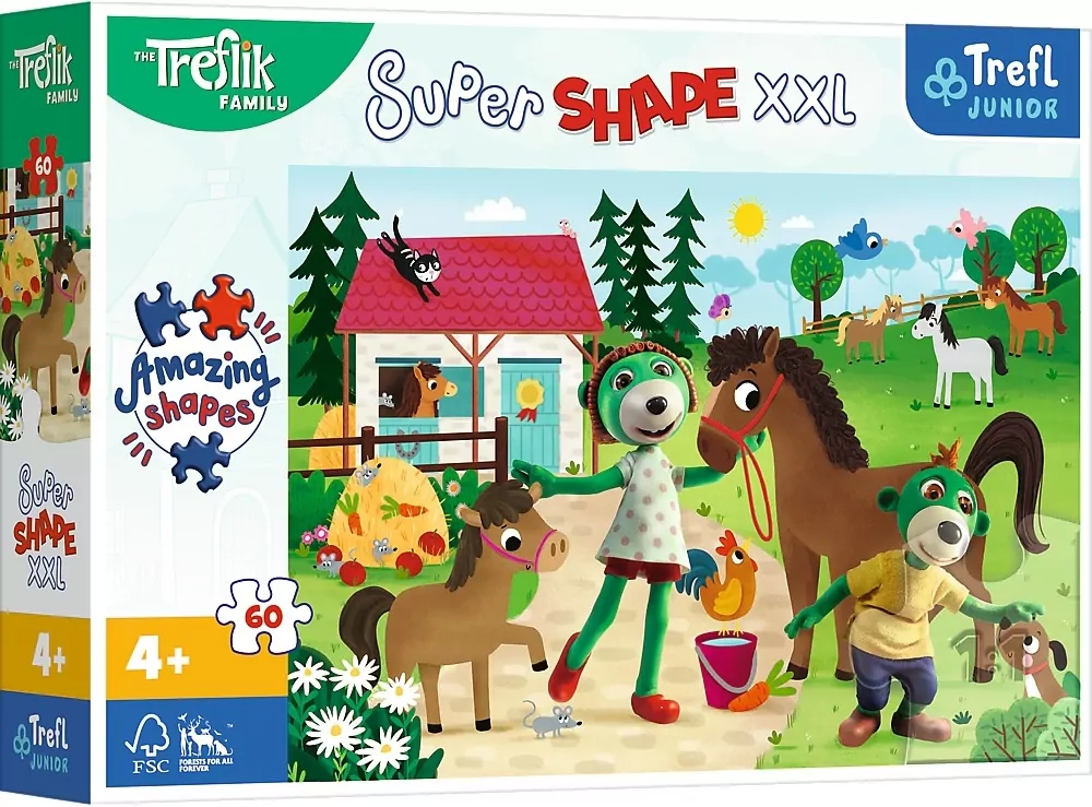 Puzzle 60 XXL Trefliki w stadninie koni TREFL - tantis.pl