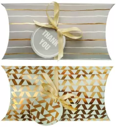 Pudełko na prezenty 22x10. Pastelowo-złote