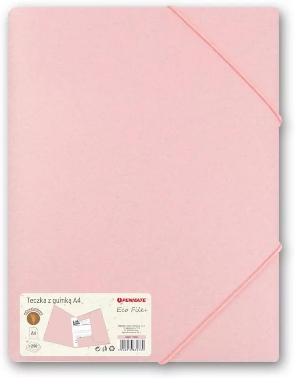 Teczka z gumką A4 różowa PENMATE - tantis.pl