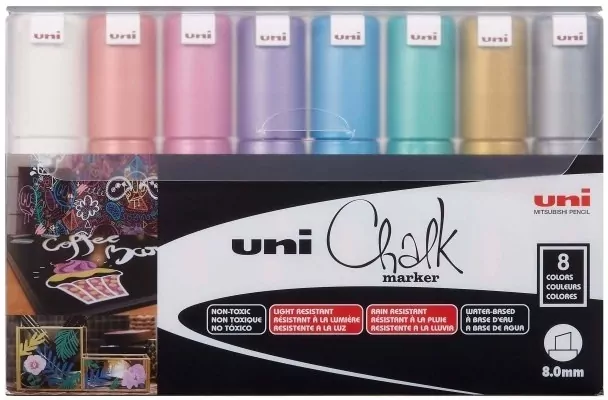 Markery metaliczne kredowe PWE-8K 8 kolorów - tantis.pl