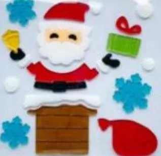 Żelowe naklejki dekoracyjne - Mikołaj w kominie - tantis.pl