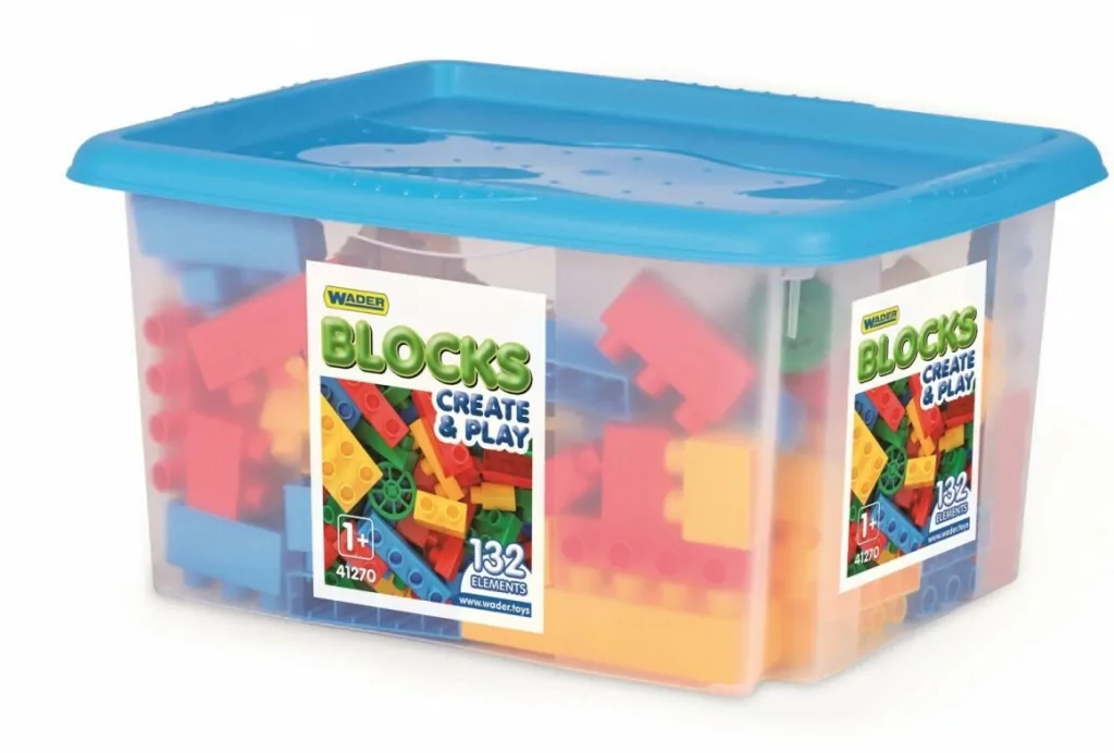 Klocki Blocks w pojemniku. 132 elementy - tantis.pl