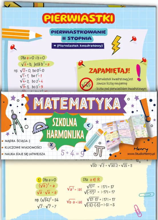Ściąga harmonijka matermatyka - pierwiastki B6 - tantis.pl
