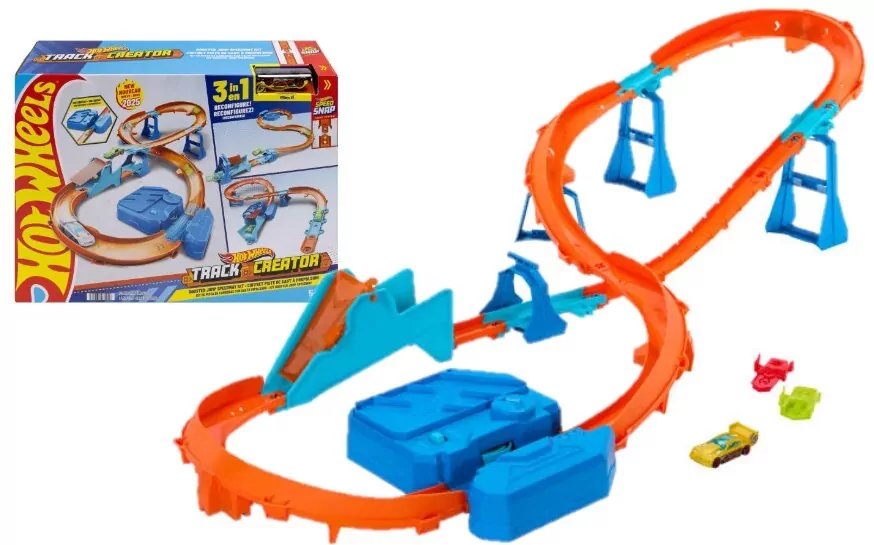 Hot Wheels Track Creator Tor Super skok z napędem - tantis.pl