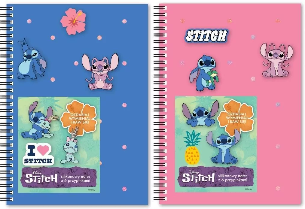 Notes na spirali Stitch. A5/80K kratka. 1 sztuka - tantis.pl
