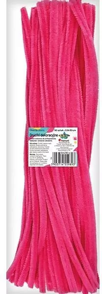 Druciki dekoracyjne 0,6x30cm różowe 50szt - tantis.pl