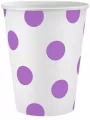 Kubeczki papierowe Groszki lawendowe 250ml - tantis.pl
