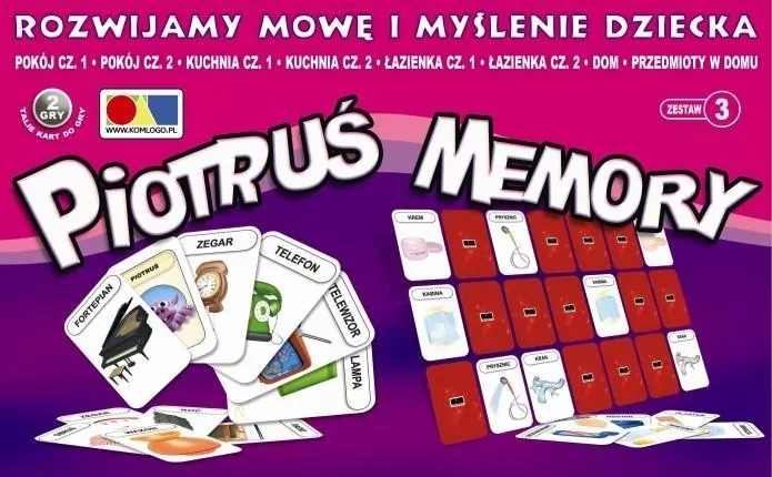 Piotruś. Memory. Rozwijamy mowę i myślenie dziecka. Zestaw 3 - tantis.pl