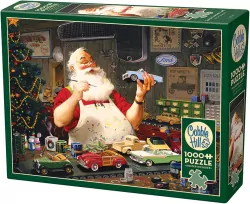 Puzzle 1000 Święty Mikołaj maluje samochody G3