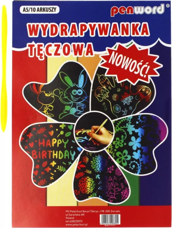 Wydrapywanka tęczowa A5, 10 arkuszy - tantis.pl