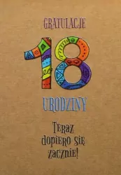 Kartka okolicznościowa eko: Urodziny 18