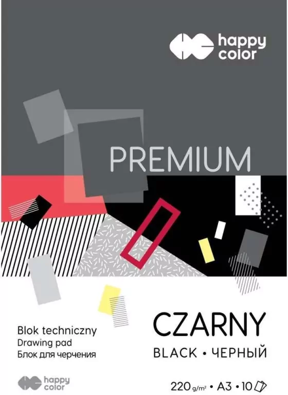 Blok techniczny czarny A3/10K. Premium. Happy color - tantis.pl
