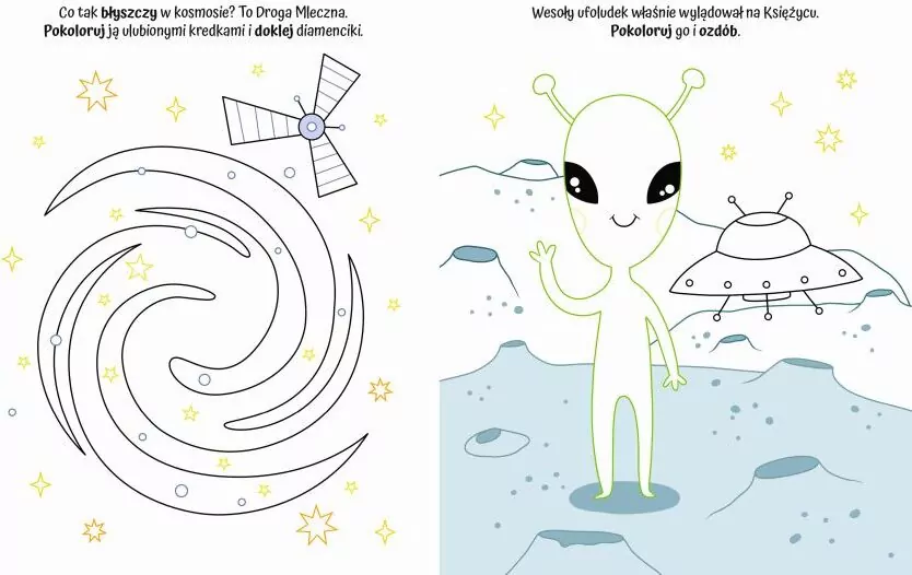 Błyszczący kosmos. Kolorowanki z diamencikami - tantis.pl