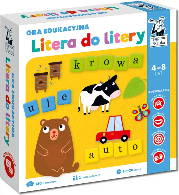 Gra edukacyjna. Litera do litery. Kapitan Nauka - tantis.pl
