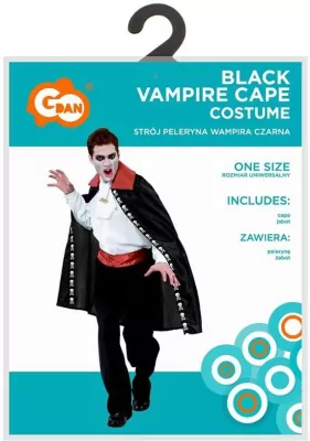 Strój peleryna wampira czarna rozmiar uniwersalny