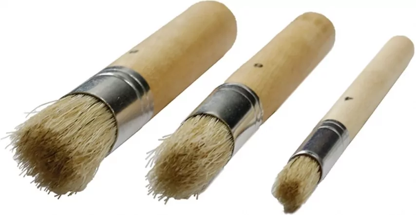 Pędzle szczecionowe okrągłe do tapowania mix 3szt - tantis.pl