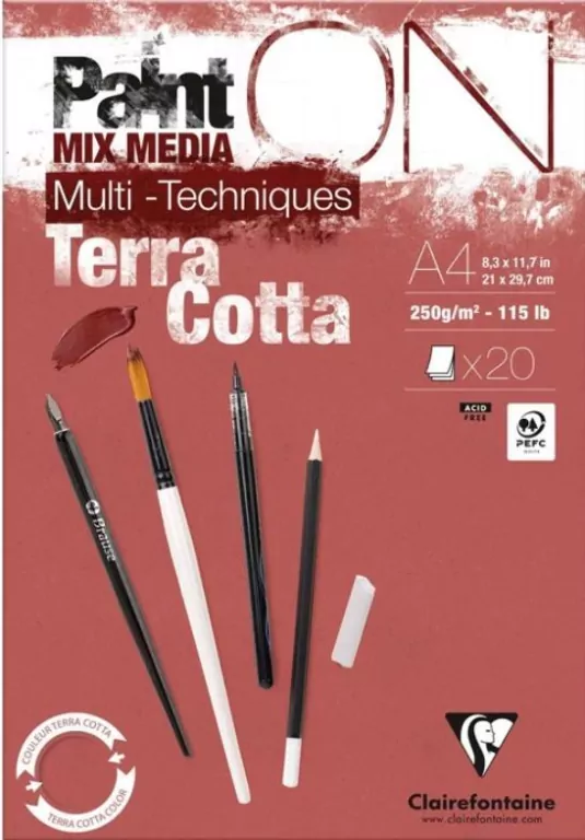 Blok A4 papier w kolorze terakoty 250g 20ark - tantis.pl